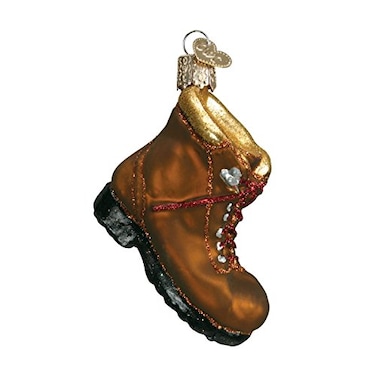 Old World Christmas Hiking Boot Glass Blown Ornament for Christmas Tree Handcrafted Holiday Decoration Sport Collection