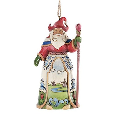Enesco Jim Shore Heartwood Creek Dutch Santa Stone Resin Hanging Ornament 45 for Christmas