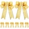 Yumoin 10 Pieces Glitter Christmas Tree Bow Ribbon Bows Christmas Tree Hanging Ornaments for Holiday Christmas Decorations