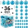 LUCKYCHRIS Christmas Ball Ornaments Baby Blue Christmas Tree Decorations with Hang Rope36pcs Shatterproof Christmas Ornaments Set with 6 Styles in 3 SizesSmall Medium Large