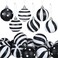 Riceshoot 24 Pcs Christmas Black and White Ball Ornaments Xmas Plastic Stripe Dot Hanging Ball for Christmas Tree Party Decoration Supplies236 Inch