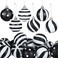 Riceshoot 24 Pcs Christmas Black and White Ball Ornaments Xmas Plastic Stripe Dot Hanging Ball for Christmas Tree Party Decoration Supplies236 Inch