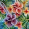 Agromusk Hibiscus Flower Car Hanging OrnamentCrochet Hawaiian Tropical Flowers Bag Charms Decor Car Rear View Mirror Beach Accessories Pink