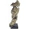 ThriBartLive Silence is Golden TheThinker Statue Abstract Handcraft Keep Silent Thinker Statue Model Face and Hand SculptureGold