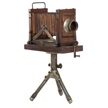 Deco 79 Wood Film Decorative Sculpture Camera Home Decor Statue Accent Figurine 11 x 8 x 17 Brown