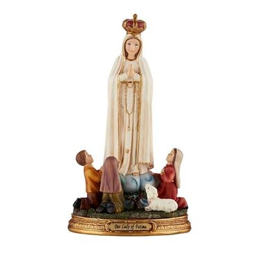 Avalon Gallery 100th Anniversary Edition Crowned Our Lady of Fatima Figurine 8Inch with Children