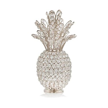 Modern Day Accents Crystal Silver Pineapple Sculpture Clear
