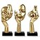 prosfalt 3 Pcs Thinker StatueModern Home Resin SculpturesCollectible Figurines for Home Office Bookshelf Desktop DecorGolden