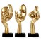 prosfalt 3 Pcs Thinker StatueModern Home Resin SculpturesCollectible Figurines for Home Office Bookshelf Desktop DecorGolden