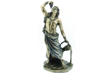 Pacific Giftware Dionysus Bucchus Greek Roman God of Wine Statue Real Bronze Powder Cast Statue 11inch