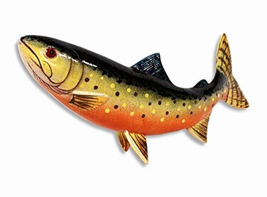 LX Handpainted Brown Brook Trout Statue Game Fish Replica 10
