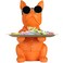 QIANLING Modern Decor Resin Orange Bulldog Tray Statue Tray Storage Key Holder Candy Jewelry Earrings Tray Suitable for Home Decor Modern Art Dining Table Decor Office Small Object Tray