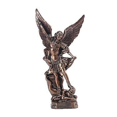 SAINWORDS St Michael San Miguel Arcangel Statue Saint Archangel Michael Religious Collectible Battle Angel Sculpture Christian Catholic Figurines Bronze 12in