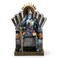 HDMbigmi Kings Guard Seat Warrior Leader Swordsman Armor Knight Statue Ornament as Gift for Office and Home Blue