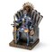 HDMbigmi Kings Guard Seat Warrior Leader Swordsman Armor Knight Statue Ornament as Gift for Office and Home Blue