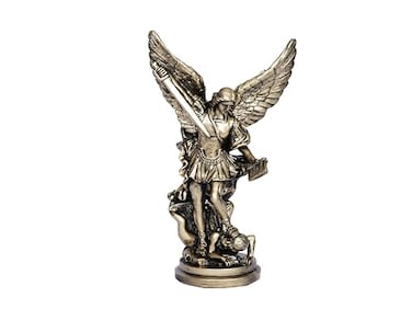 Dlfghos 122in St Michael Archangel Statue San Miguel Arcangel Statue Saint Michael Defeating Satan Michael Angel Statue Collection Figurines Bronze stArchangel Sculpture