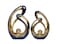 JKUDTQL 2 PCS Navy Blue Decor Accent Ceramic Statue Blue Gold Mid Century Modern Home Decor Accents Sculpture Decorations Centerpieces for Living Room Bookshelf Shelf Coffee Table Kitchen Office Dinin