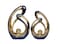 JKUDTQL 2 PCS Navy Blue Decor Accent Ceramic Statue Blue Gold Mid Century Modern Home Decor Accents Sculpture Decorations Centerpieces for Living Room Bookshelf Shelf Coffee Table Kitchen Office Dinin