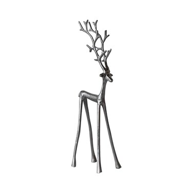 Creative Co-Op Creative CoOp Thin Shaped Cast Aluminum Reindeer Gunmetal Finish