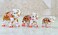 eSplanade Marble Elephant Family with Calf Set of 3 Sculpture Showpiece Figurines Home Decor White Multi 5 Inches