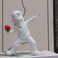 Newmyth Heart Thrower Boy Decorative Statue White Resin Sculpture Modern Art Design 7 x 55 inches