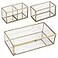 Hipiwe Mirrored Glass Keepsake Box with Two Detachable Internal Glass Organizer Gold Lidded Box Jewelry Trinket Storage Box Perfume Makeup Lipstick Holder