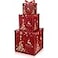 TaoBary 3 Pcs Christmas Nesting Gift Boxes with Lid Nesting Xmas Boxes for Gifts Red Christmas Tree Gift Wrap for Thanksgiving New Year Wrapping Presents and DecorationsGold Trees