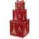 TaoBary 3 Pcs Christmas Nesting Gift Boxes with Lid Nesting Xmas Boxes for Gifts Red Christmas Tree Gift Wrap for Thanksgiving New Year Wrapping Presents and DecorationsGold Trees