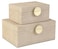 HofferRuffer Faux Leather Jewelry Boxes Decorative Boxes Storage Accessory Organizer with Gold Hardware Decor Classic Vegan Leather Set of 2 Pieces Light Grey