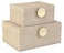 HofferRuffer Faux Leather Jewelry Boxes Decorative Boxes Storage Accessory Organizer with Gold Hardware Decor Classic Vegan Leather Set of 2 Pieces Light Grey