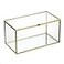 Hipiwe Gold Glass Decorative Rectangular Keepsake Shadow Box Mini Garden Jewelry Display for Wedding Cards Trinkets Photos Perfume 83x43x43