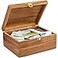 DRASTAR Wooden Keepsake Box Large Acacia Storage Memory Box with a Hinged Lid for Crafts and Photo Storage