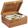 DRASTAR Wooden Keepsake Box Large Acacia Storage Memory Box with a Hinged Lid for Crafts and Photo Storage