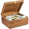 DRASTAR Wooden Keepsake Box Large Acacia Storage Memory Box with a Hinged Lid for Crafts and Photo Storage