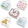 Framendino 5 Pack Mini Suitcases Boxes Small Cartoon Tin Plate Gift Box Rectangular Coin Container Handbag with Handle for Party Wedding Decorations Style C