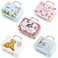 Framendino 5 Pack Mini Suitcases Boxes Small Cartoon Tin Plate Gift Box Rectangular Coin Container Handbag with Handle for Party Wedding Decorations Style C