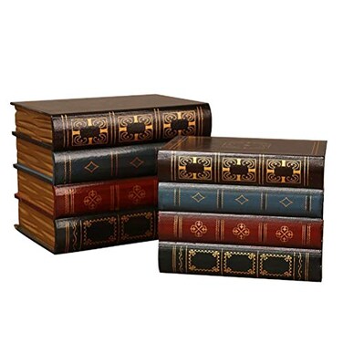 Blanc 2 Pcs Classic Brown Wooden False Book Box Storage Box 787 x 63 x 551 inches 1 kg Capacity Each 2 Count
