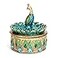 Bits and Pieces Peacock Jewelry Box for Women Small Keepsake Box with Peacock Figurine Lid Decorative Boxes for Home Decor