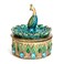 Bits and Pieces Peacock Jewelry Box for Women Small Keepsake Box with Peacock Figurine Lid Decorative Boxes for Home Decor