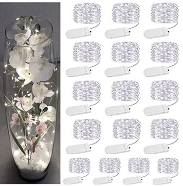 SOCO 16 Pack LED Fairy Lights Battery Operated 10FT 30LED Copper Wire Mason Jar String Lights IP65 Waterproof Bendable for IndoorOutdoor Christmas Wedding Party Camping Decor