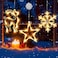 LHYLDS 3Pcs Christmas Window Lights Christmas Window Decorations Battery Powered Hanging Xmas Lights Snowflake Star Elk Shaped with Suction Cup for XmasNew YearBalconyPartyIndoor Outdoor Decor