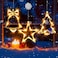 LHYLDS 3Pcs Christmas Window Lights Christmas Decorations Lights Battery Powered Hanging Indoor String Lights Xmas Tree Jingle Bell Star Shaped with Suction Cup for Xmas New Year PartyIndoor Decor