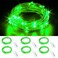 CYLAPEX 6 Pack Fairy Lights Battery Operated 7ft 20 LED Mini String Lights Silver Wire Firefly Starry Moon Twinkle Lights for Halloween Mason Jars Party Christmas Centerpiece Table Decorations Green