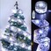 GIHOO Christmas Tree Decorations String Lights 32ft 100 LED Lights Copper Wire Ribbon Bows Lights for Party Weddings Holiday Christmas Tree Decorations Width 5cm Silvery Cold Light