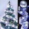 GIHOO Christmas Tree Decorations String Lights 32ft 100 LED Lights Copper Wire Ribbon Bows Lights for Party Weddings Holiday Christmas Tree Decorations Width 5cm Silvery Cold Light