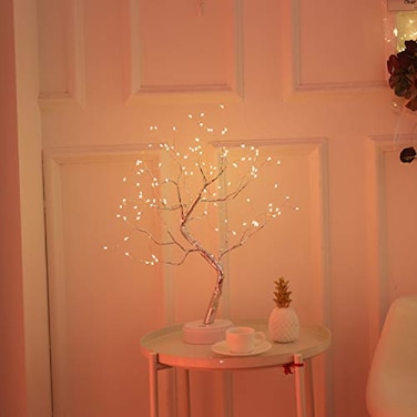 KHTO DIY Led Desk Bonsai Tree Light Desk Table Decor 108 LED Head Lights for HomeBedroom IndoorWedding Party Decoration Touch Switch Battery Powered or USB Adapter