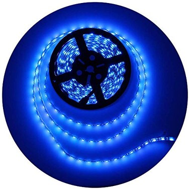 ALITOVE 164ft 5050 Blue LED Flexible Strip Ribbon Light Black PCB DC 12V 5M 300 LEDs Waterproof IP65 for Home Garden Commercial Area Lighting Without Power Supply