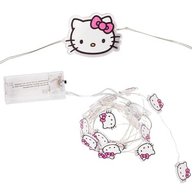 Silver Buffalo Hello Kitty Face with Pink Bow 20ct Decorative String Lights 7 Feet Long Battery Powered Batteries Not Included Pink LED Indoor Use Only