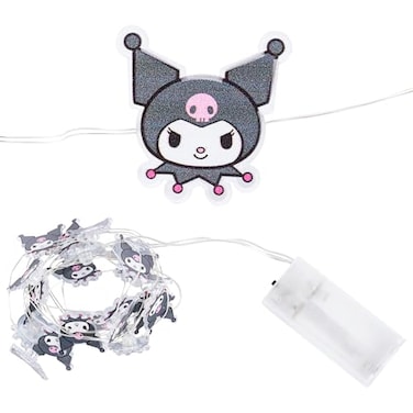 Silver Buffalo Sanrio Hello Kitty and Friends Kuromi 20ct Decorative String Lights 7 Feet Long Battery Powered 2 AA Batteries Included Cool White LED Indoor Use Only