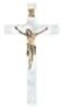 Birsppy AOLDHYY White Pearlized Traditional Gold Corpus Religious 7 Inch Wall Cross Crucifix